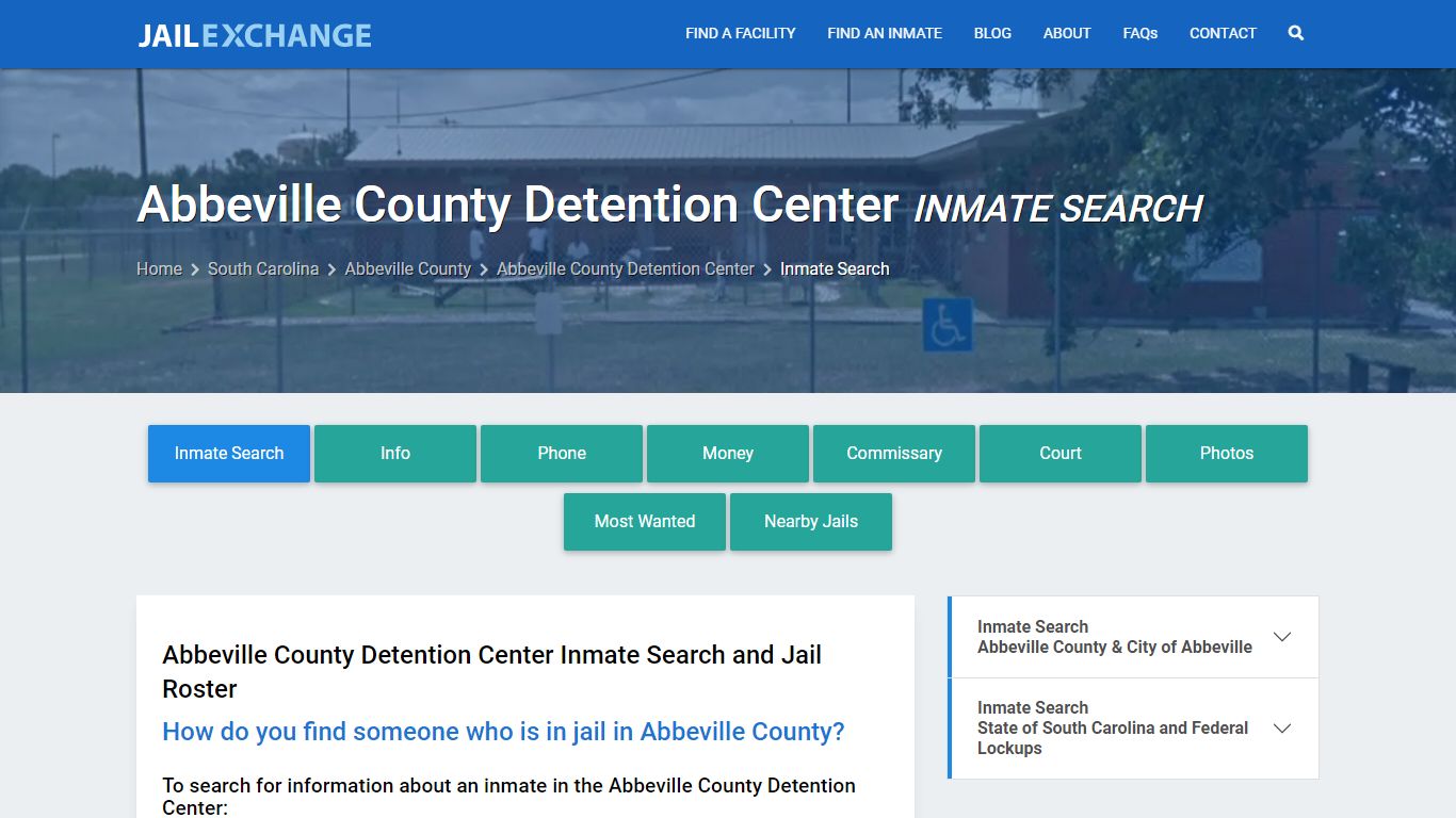 Abbeville County Detention Center Inmate Search - Jail Exchange