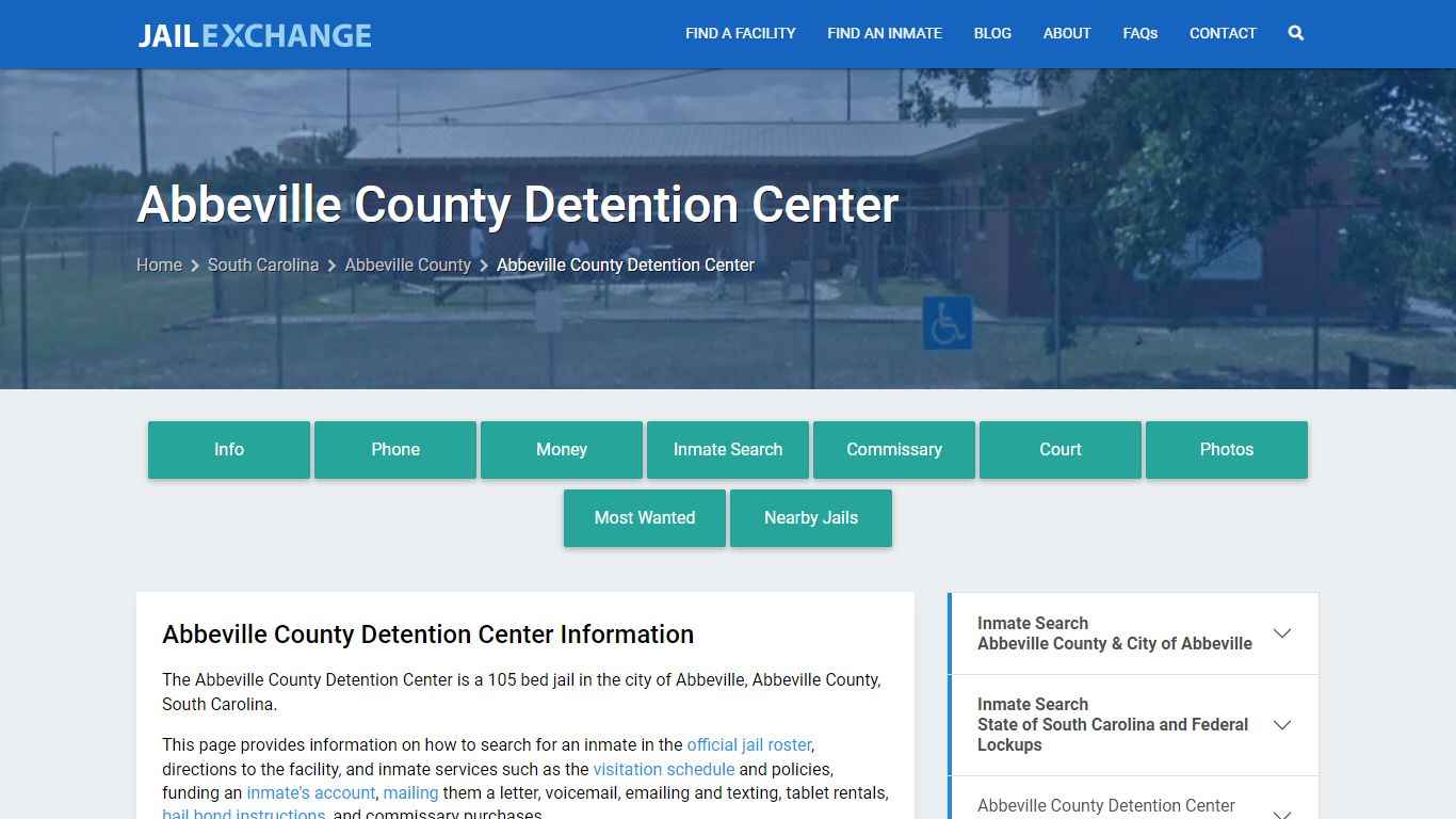 Abbeville County Detention Center, SC Inmate Search, Information