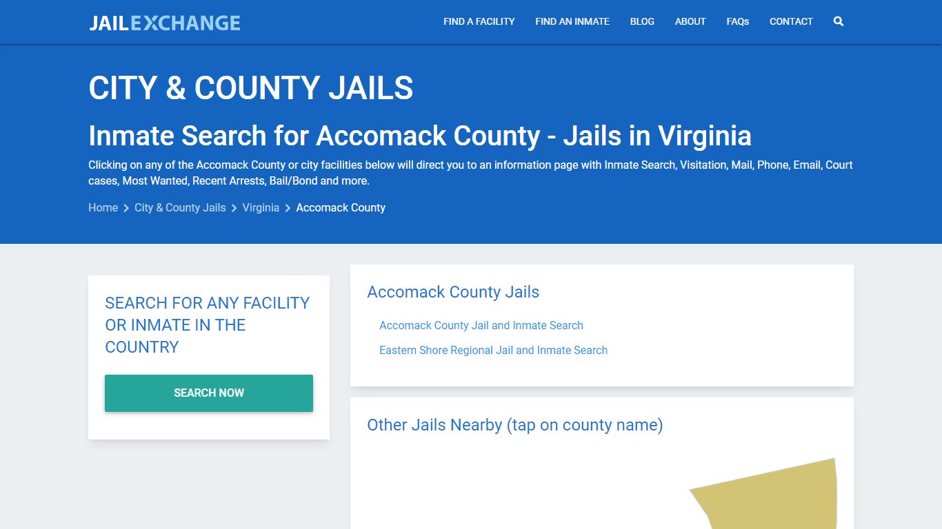 Inmate Search for Accomack County | Jails in Virginia - Jail Exchange