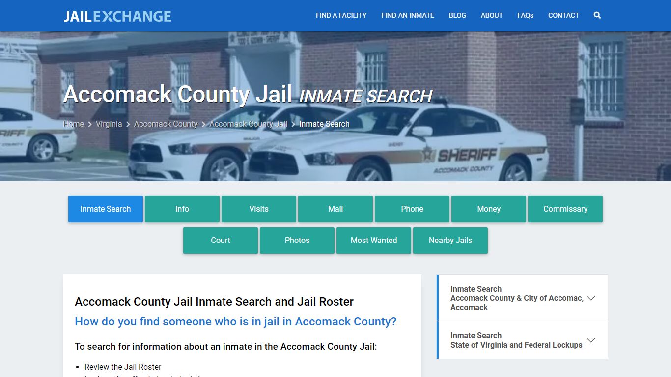 Inmate Search: Roster & Mugshots - Accomack County Jail, VA