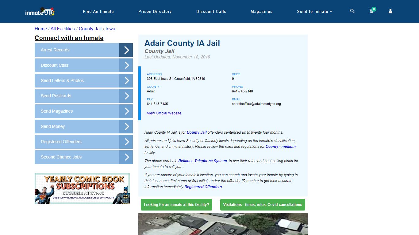 Adair County IA Jail - Inmate Locator - Greenfield, IA