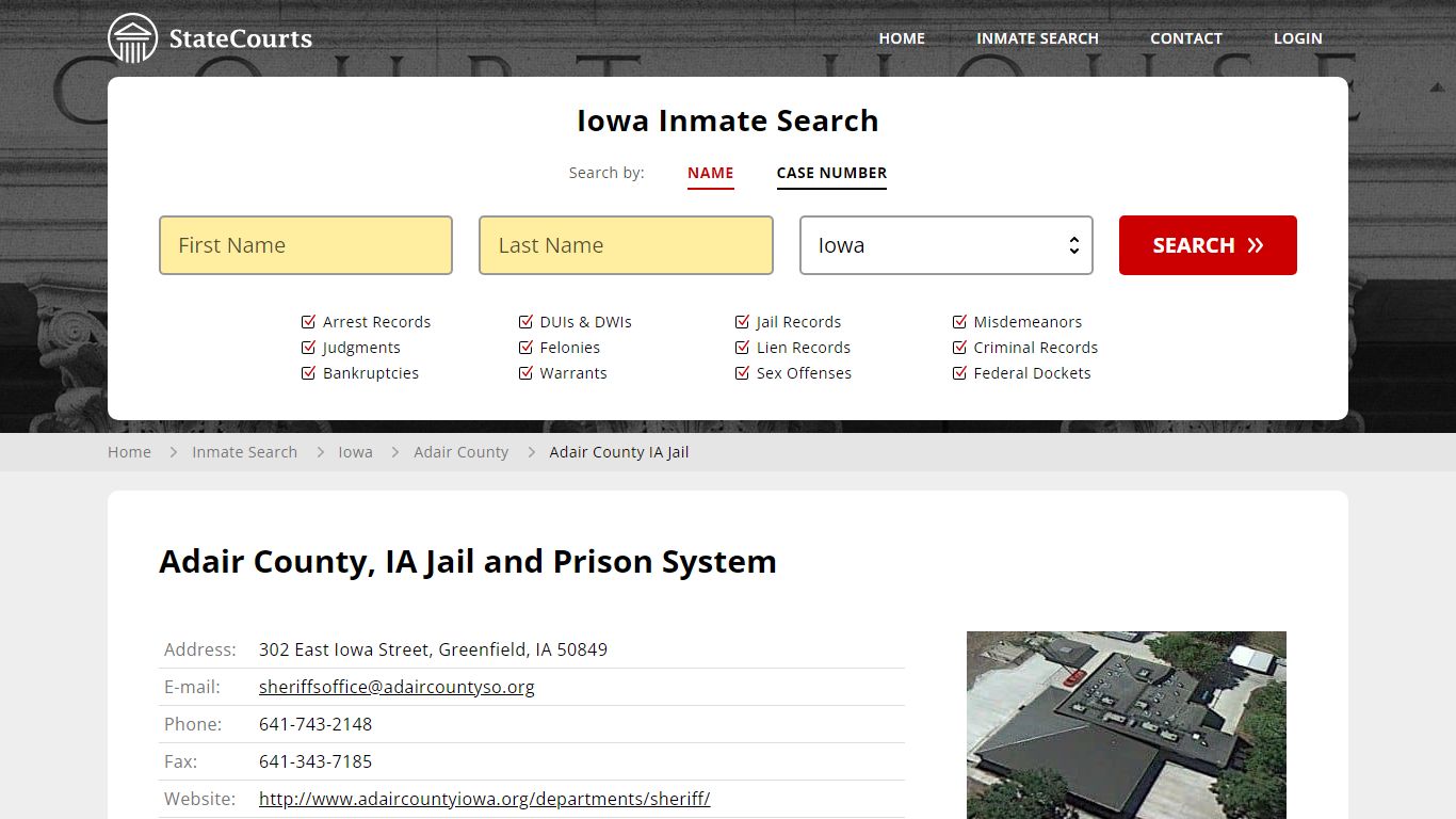Adair County IA Jail Inmate Records Search, Iowa - StateCourts