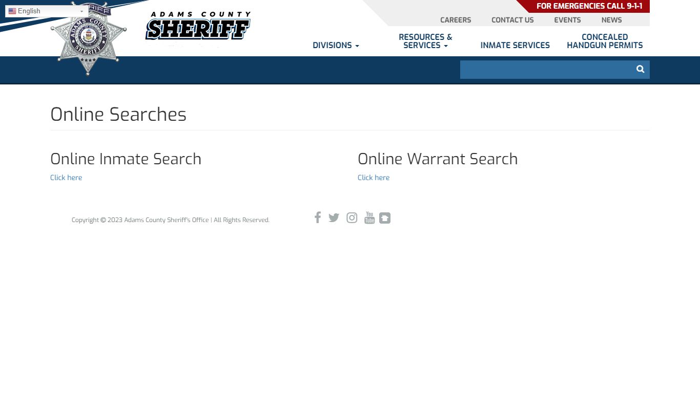 Online Searches | Adams County Sheriff's Office