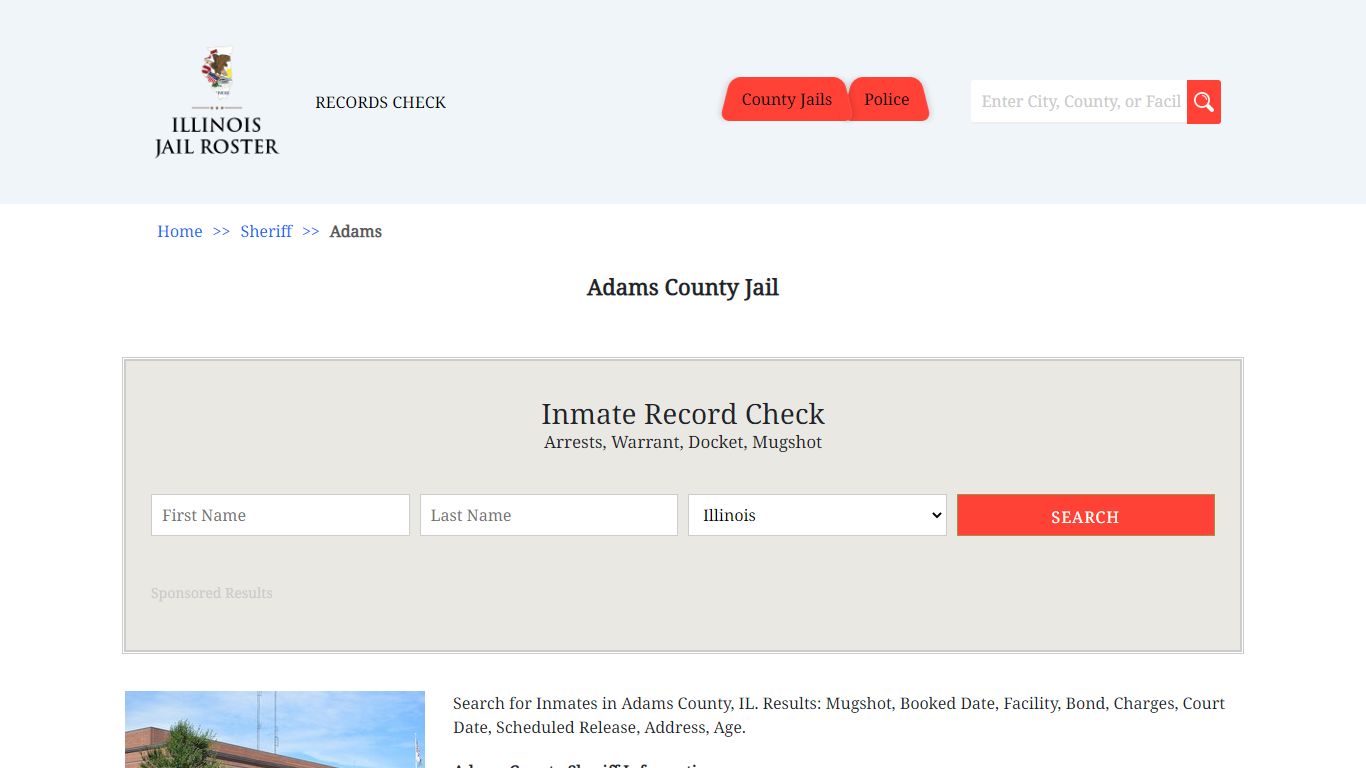 Adams County Jail | Jail Roster Search