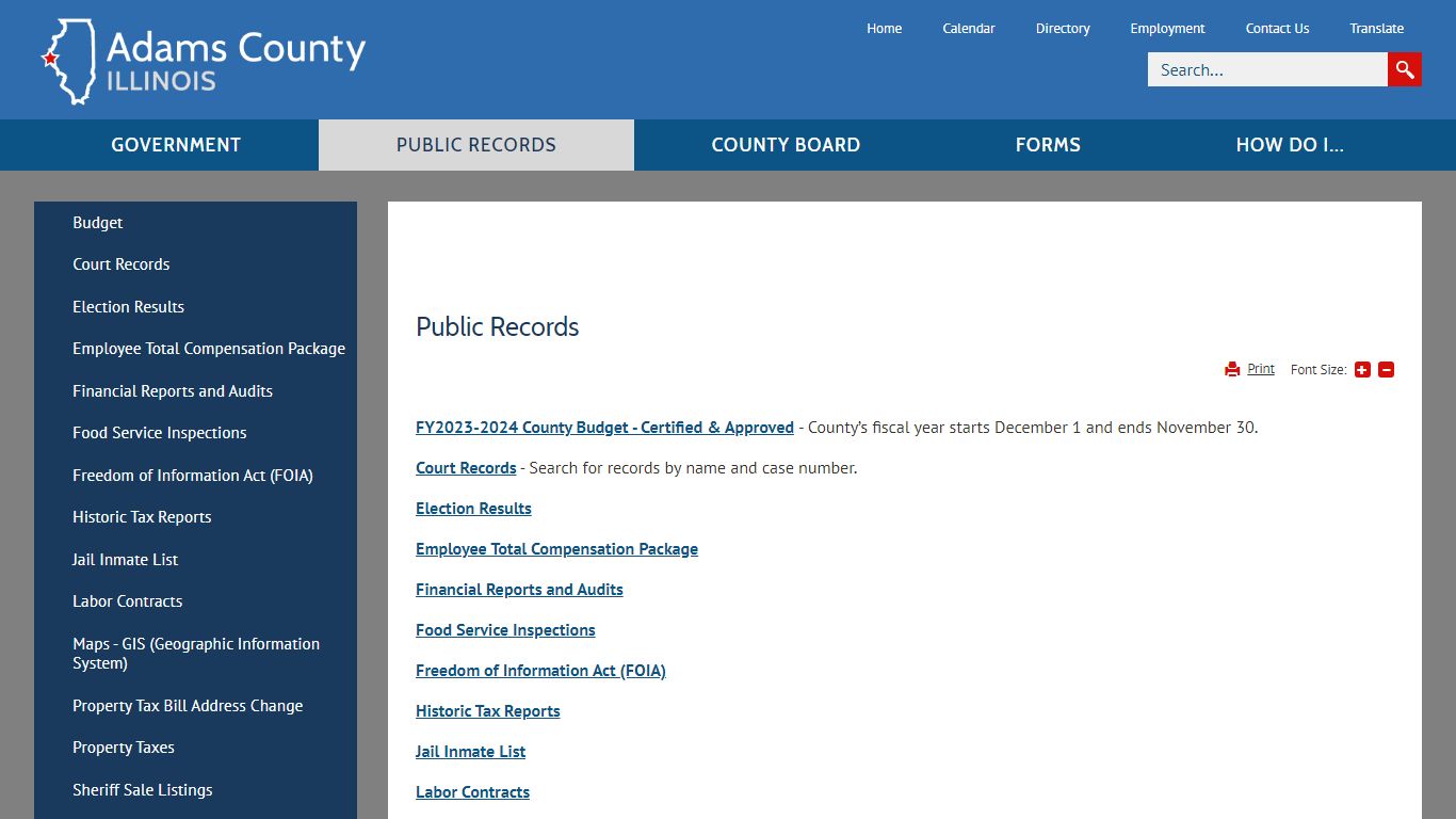 Public Records | Adams County, IL