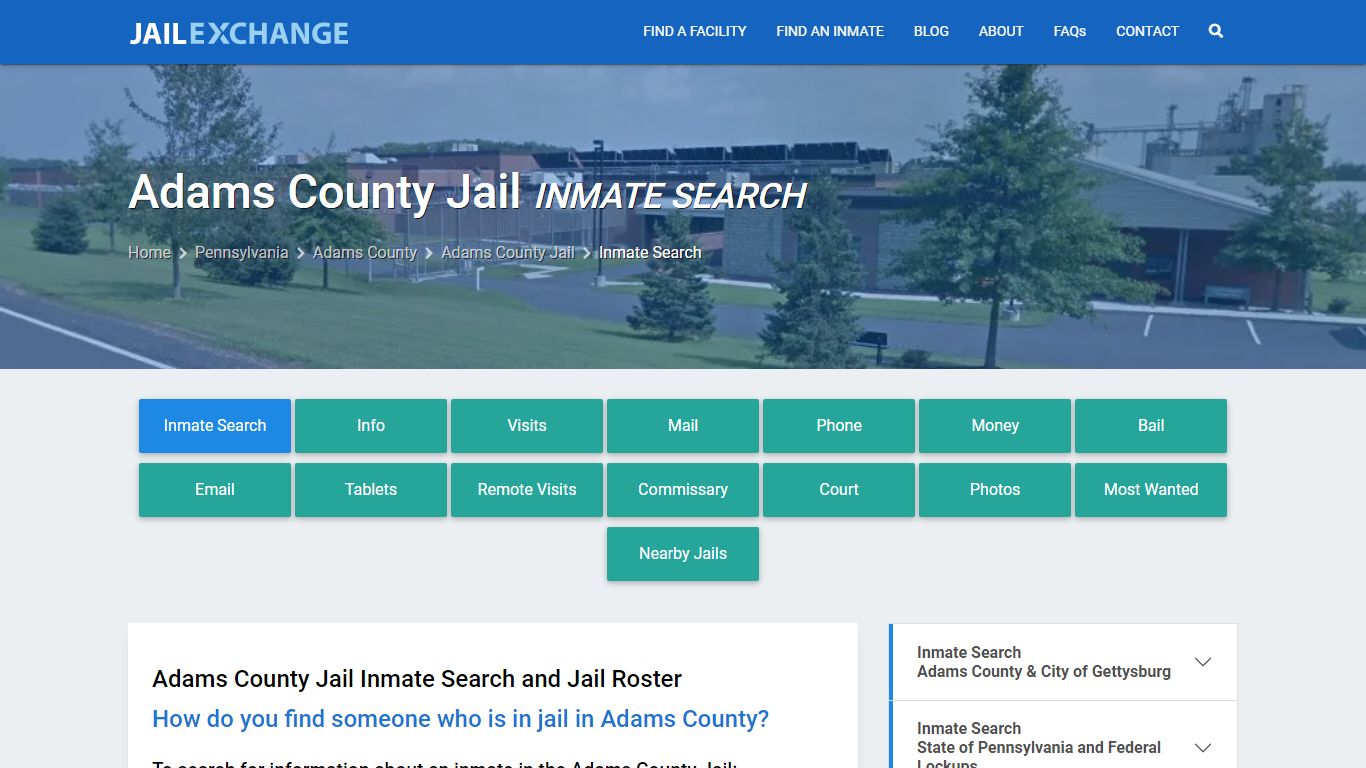 Inmate Search: Roster & Mugshots - Adams County Jail, PA