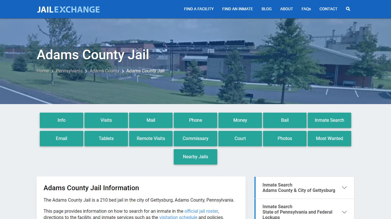Adams County Jail, PA Inmate Search, Information