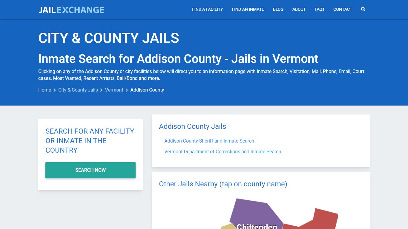 Inmate Search for Addison County | Jails in Vermont - Jail Exchange