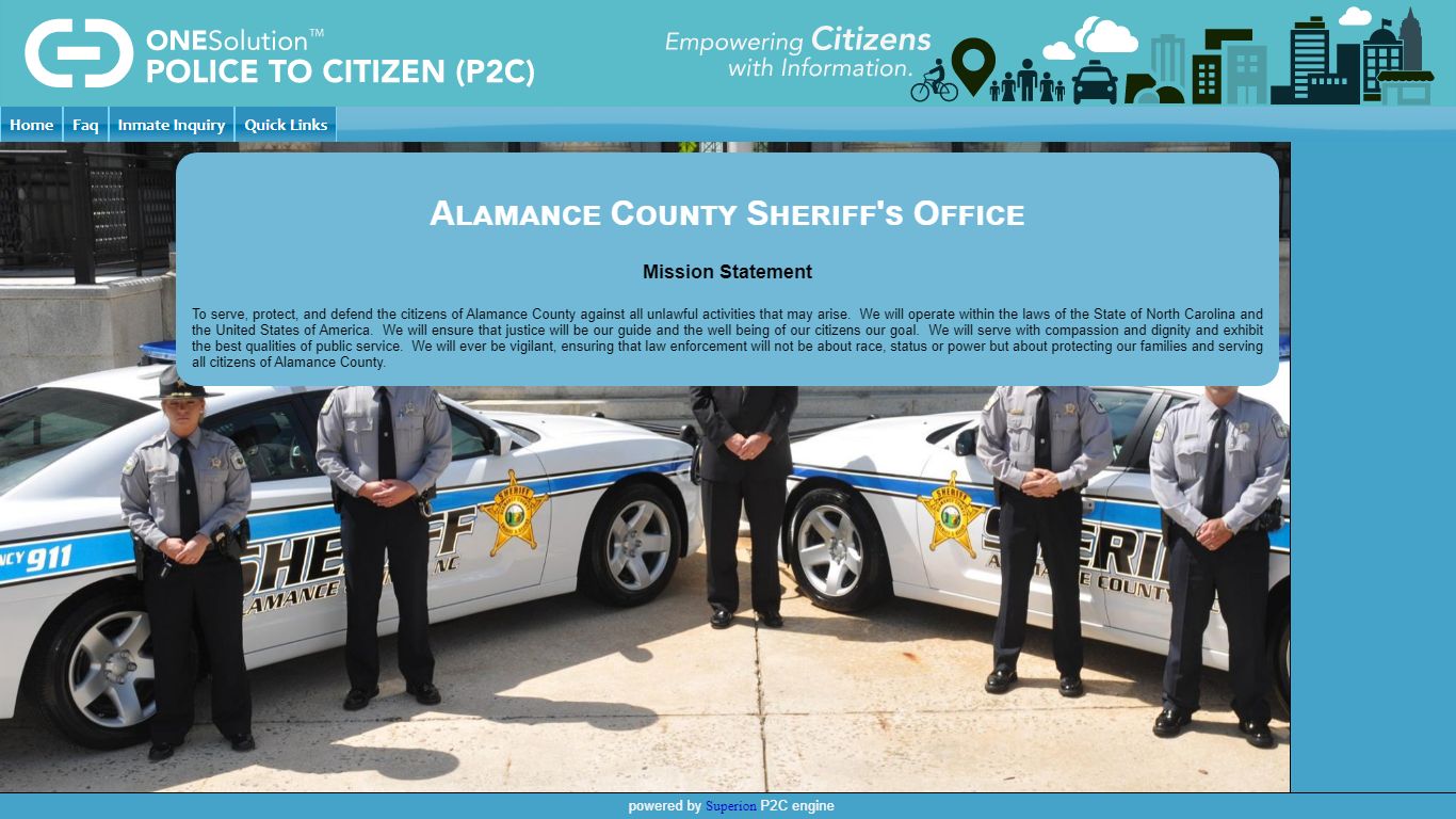 Alamance County Sheriff's Office P2C - provided by OSSI