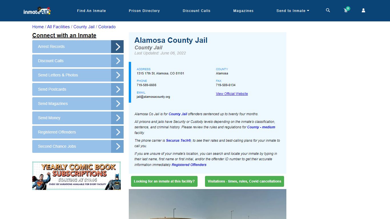 Alamosa County Jail - Inmate Locator - Alamosa, CO