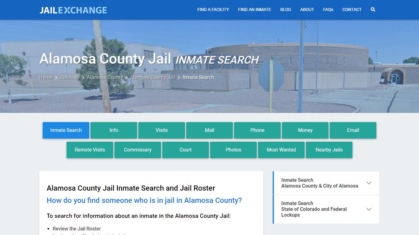 Alamosa County Jail Inmate Search - Jail Exchange