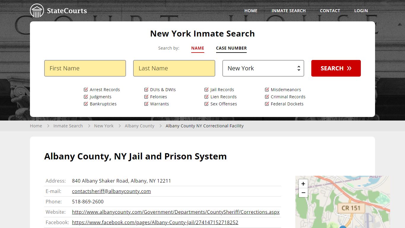 Albany County NY Correctional Facility Inmate Records Search, New York ...