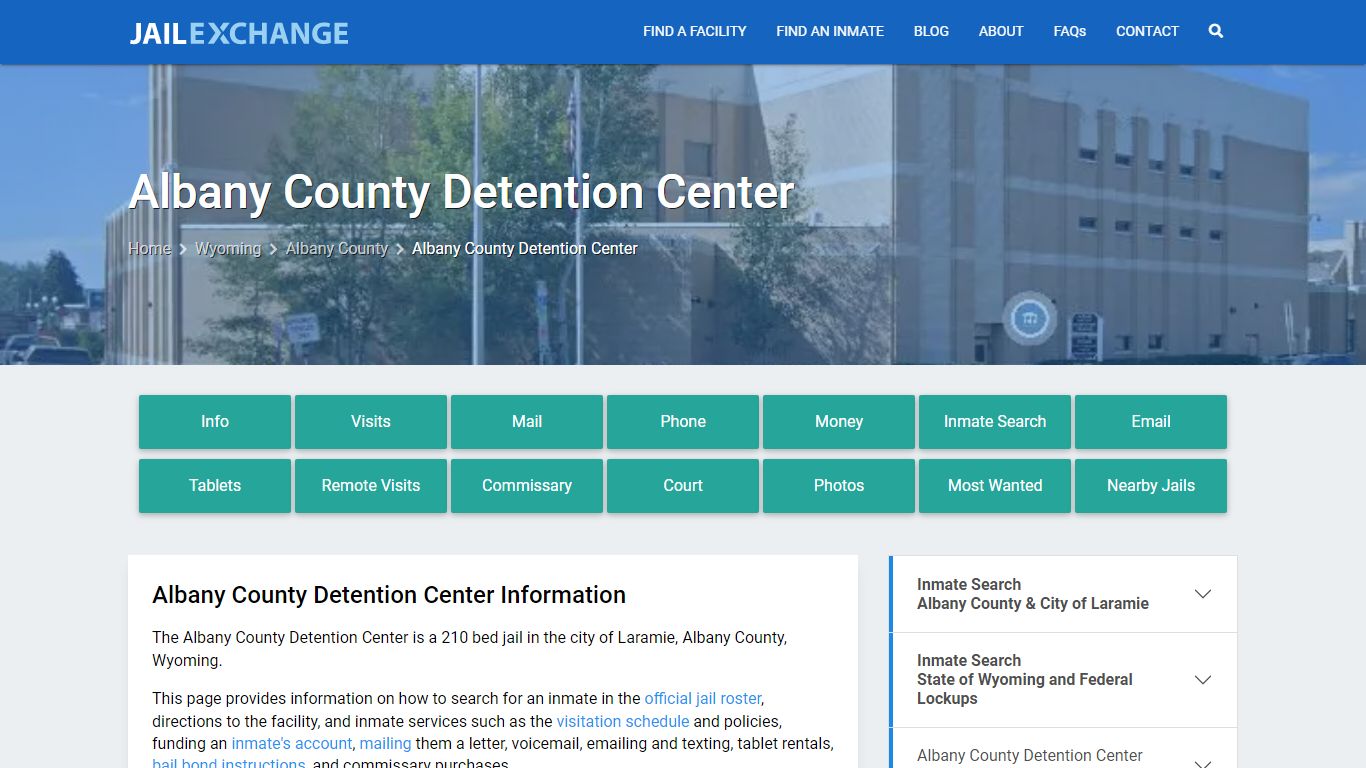 Albany County Detention Center, WY Inmate Search, Information