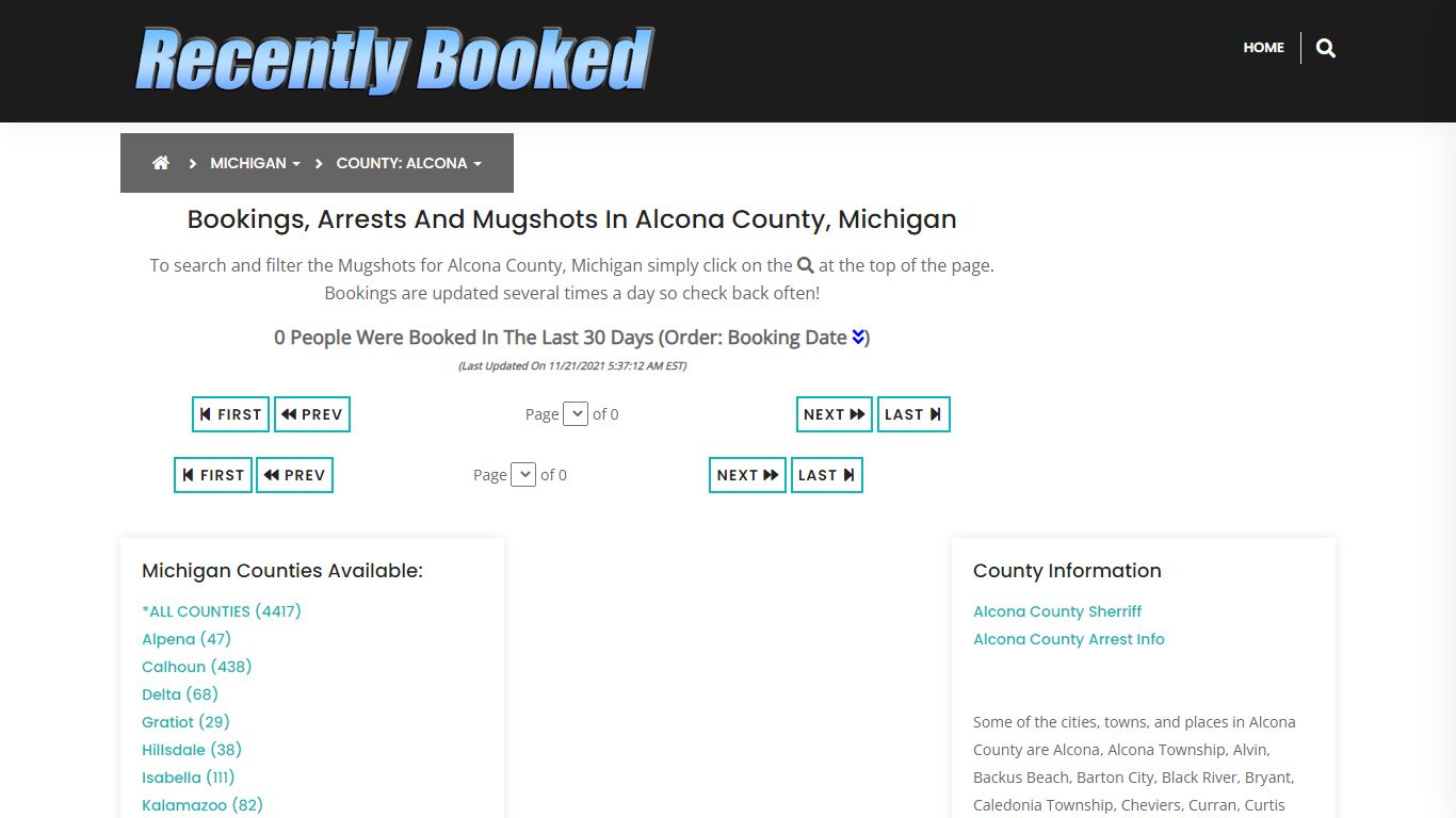 Recent bookings, Arrests, Mugshots in Alcona County, Michigan