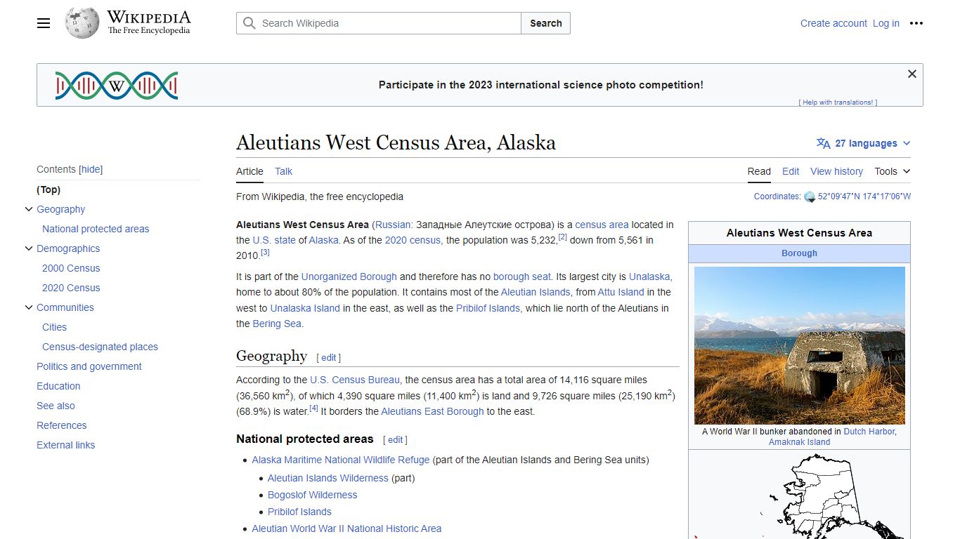 Aleutians West Census Area, Alaska - Wikipedia