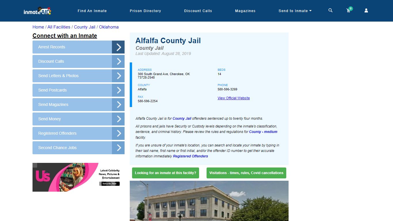 Alfalfa County Jail - Inmate Locator - Cherokee, OK