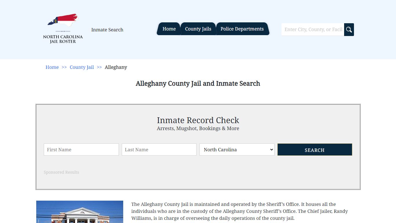 Alleghany County Jail and Inmate Search | North Carolina Jail Roster