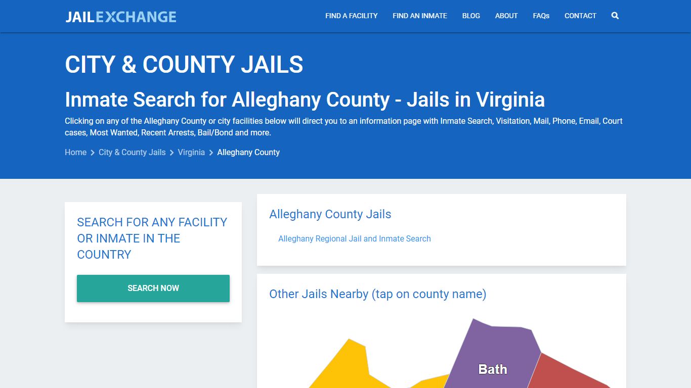 Inmate Search for Alleghany County | Jails in Virginia - Jail Exchange