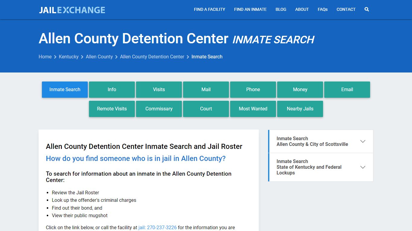 Allen County Detention Center Inmate Search - Jail Exchange