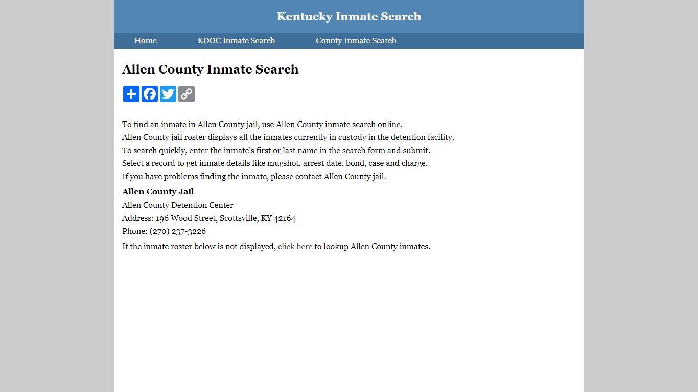 Allen County Inmate Search