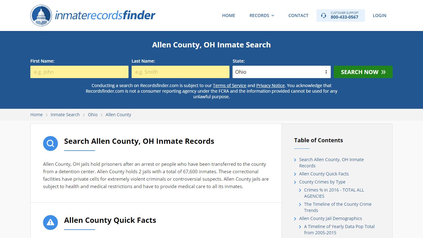 Allen County, OH Inmate Lookup & Jail Records Online