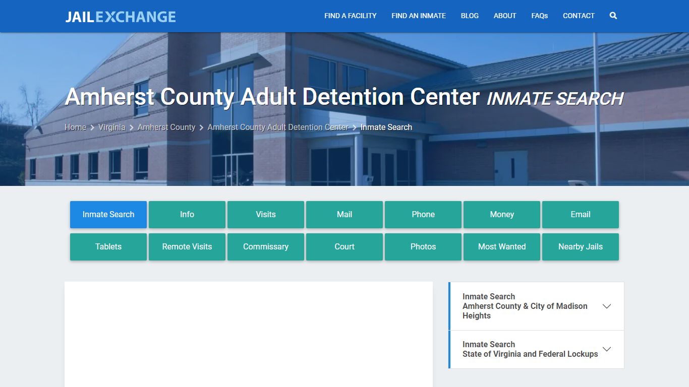 Amherst County Adult Detention Center Inmate Search
