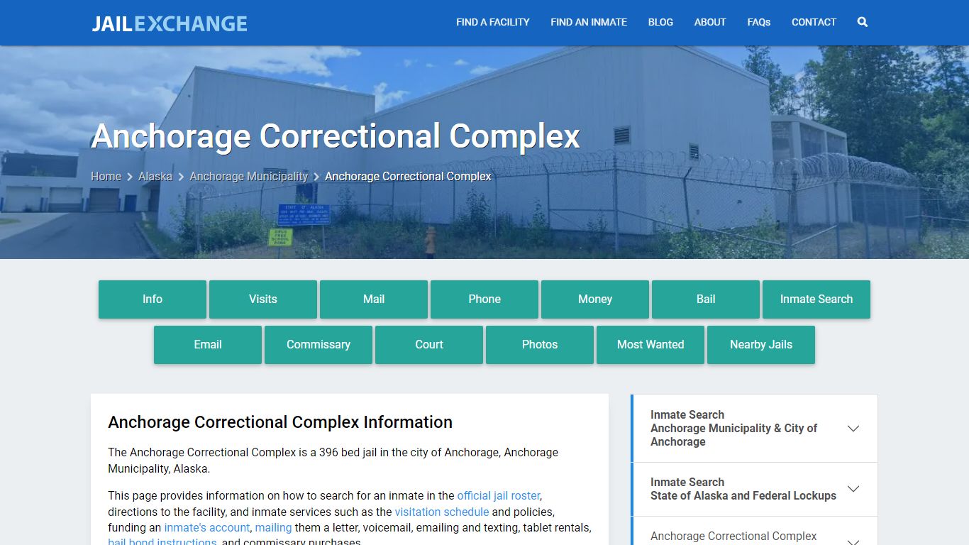 Anchorage Correctional Complex, AK Inmate Search, Information