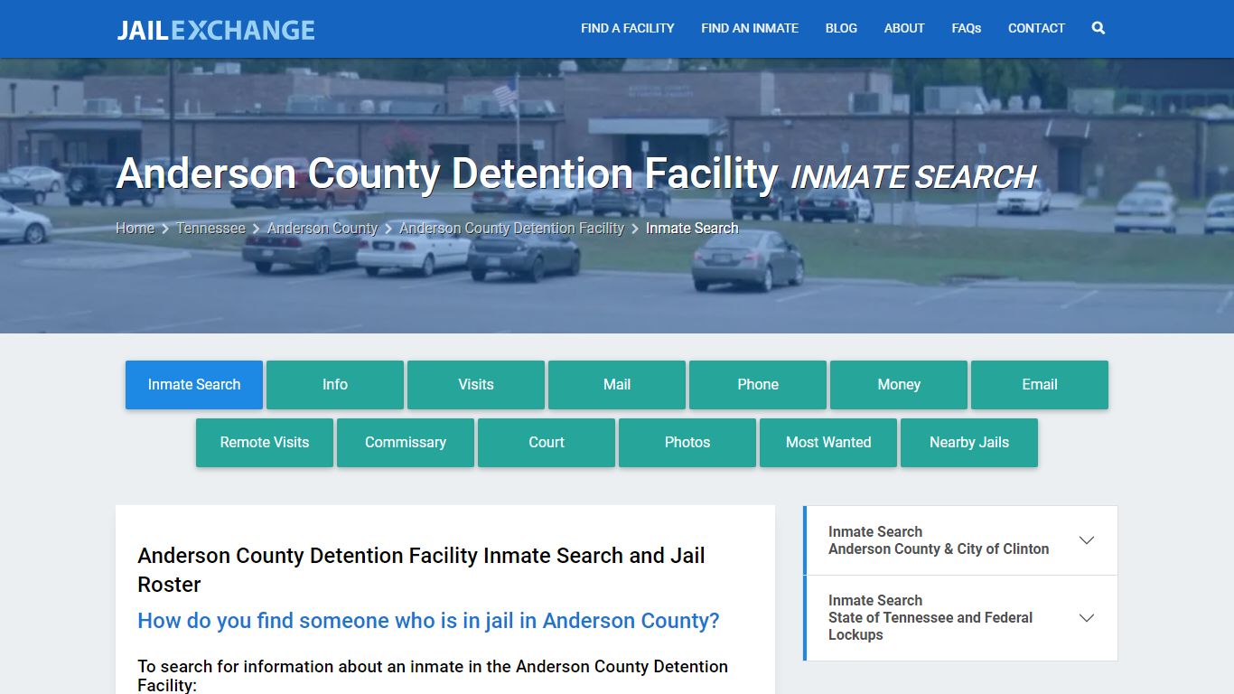 Anderson County Detention Facility Inmate Search - Jail Exchange