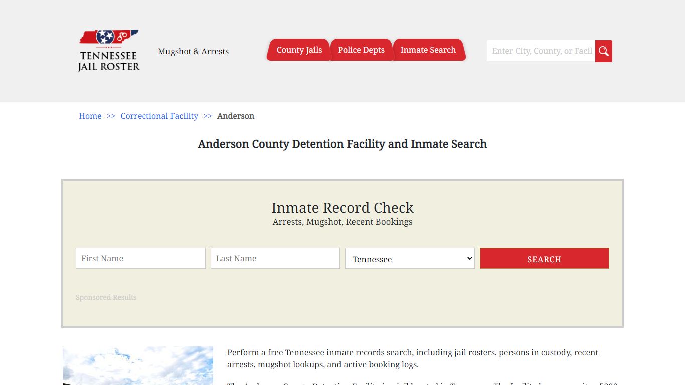 Anderson County Detention Facility and Inmate Search