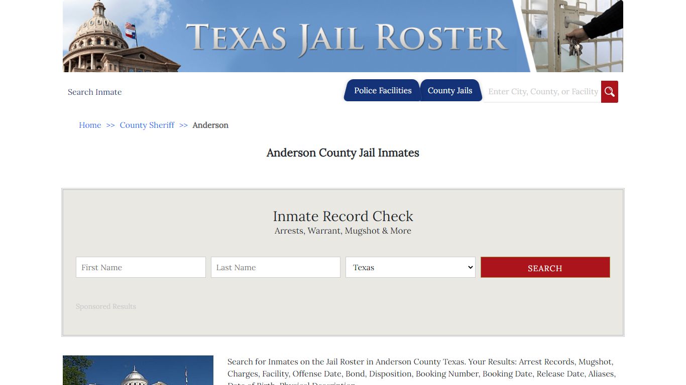 Anderson County Jail Inmates | Jail Roster Search