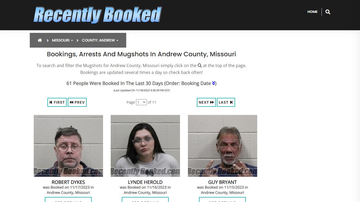 Recent bookings, Arrests, Mugshots in Andrew County, Missouri