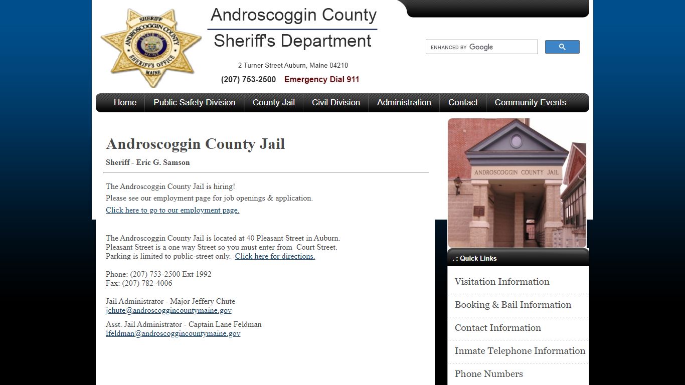 Androscoggin County Sheriff's Department | Androscoggin County Jail