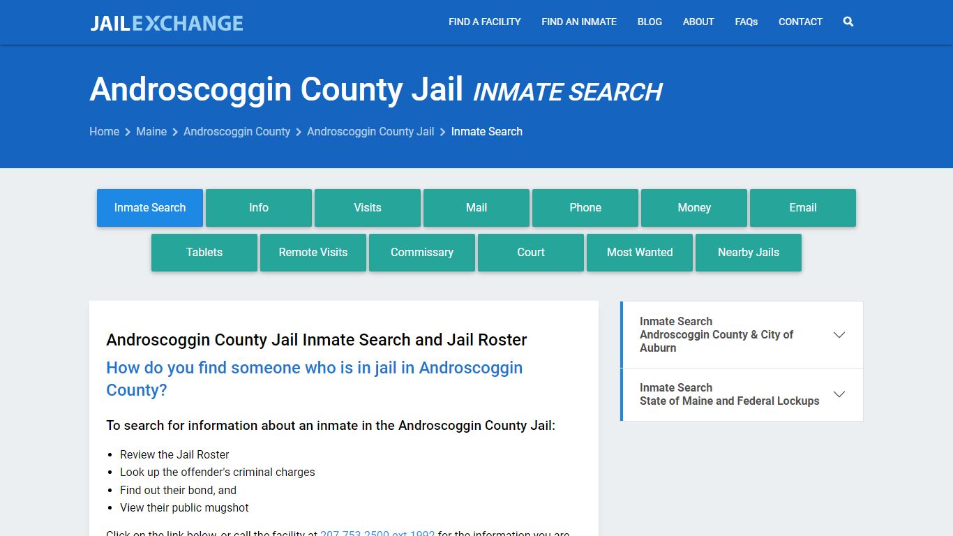 Androscoggin County Jail Inmate Search - Jail Exchange