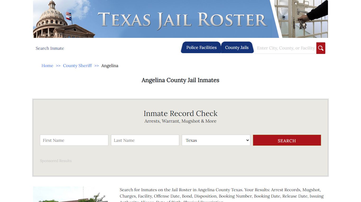 Angelina County Jail Inmates | Jail Roster Search