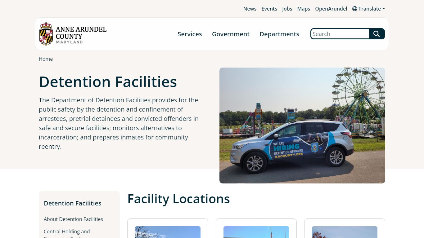 Detention Facilities | Anne Arundel County Government