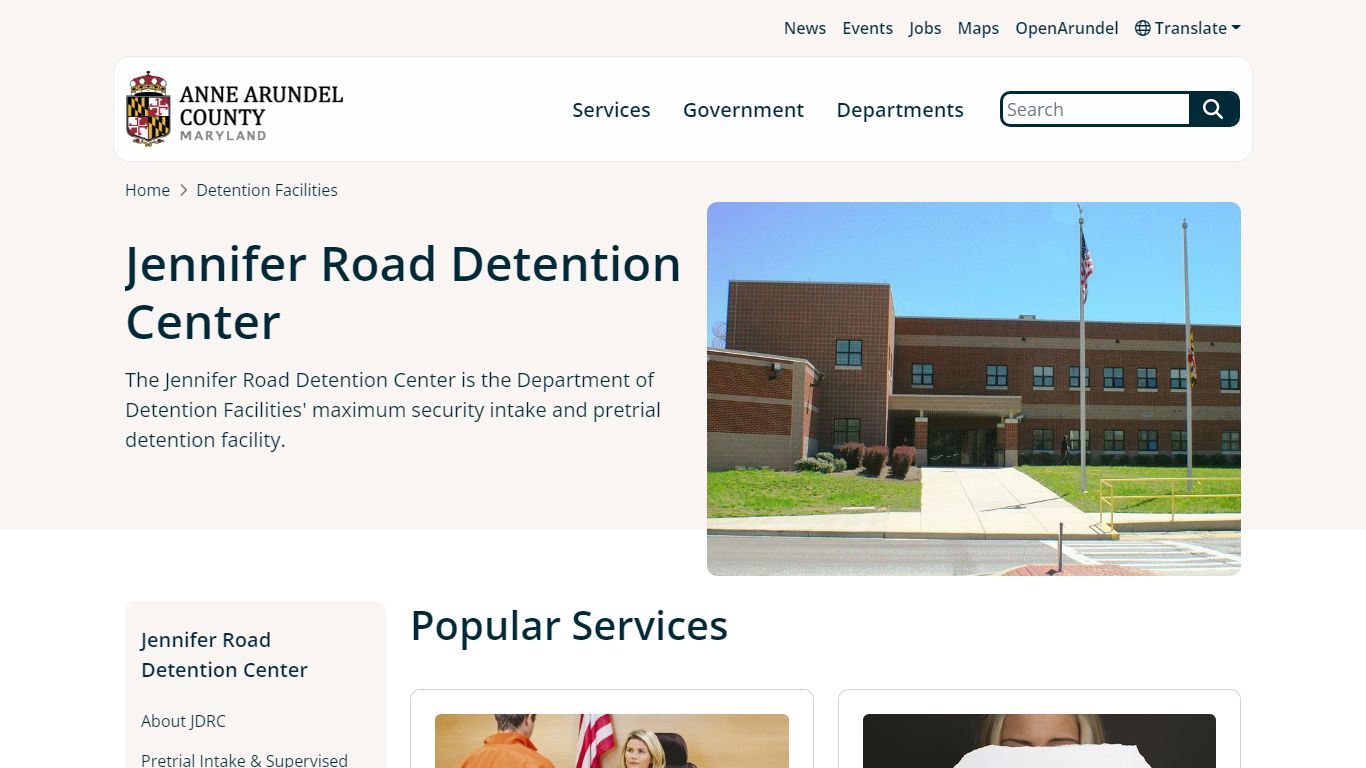 Jennifer Road Detention Center - Anne Arundel County