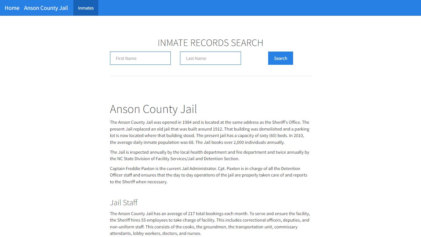 Anson County Jail Inmates