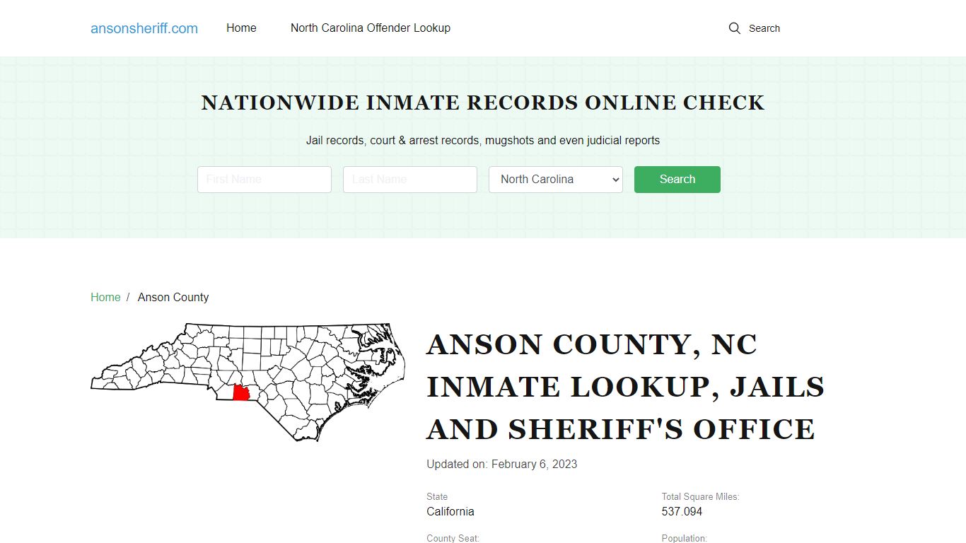 Anson County, NC Inmate Search, Jails, Sheriff