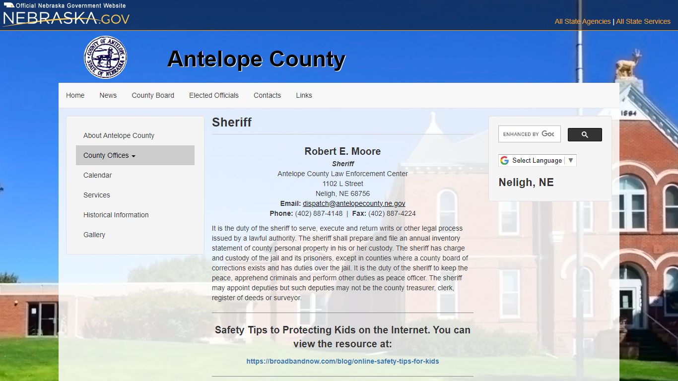 Sheriff | Antelope County