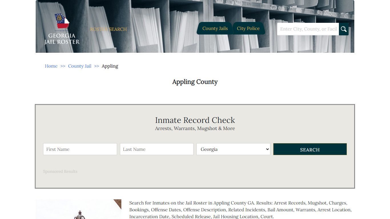 Appling County | Georgia Jail Inmate Search