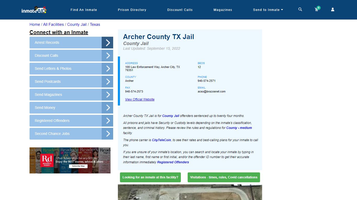 Archer County TX Jail - Inmate Locator - Archer City, TX