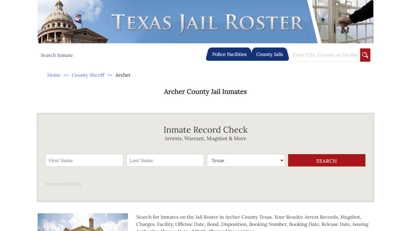 Archer County Jail Inmates | Jail Roster Search