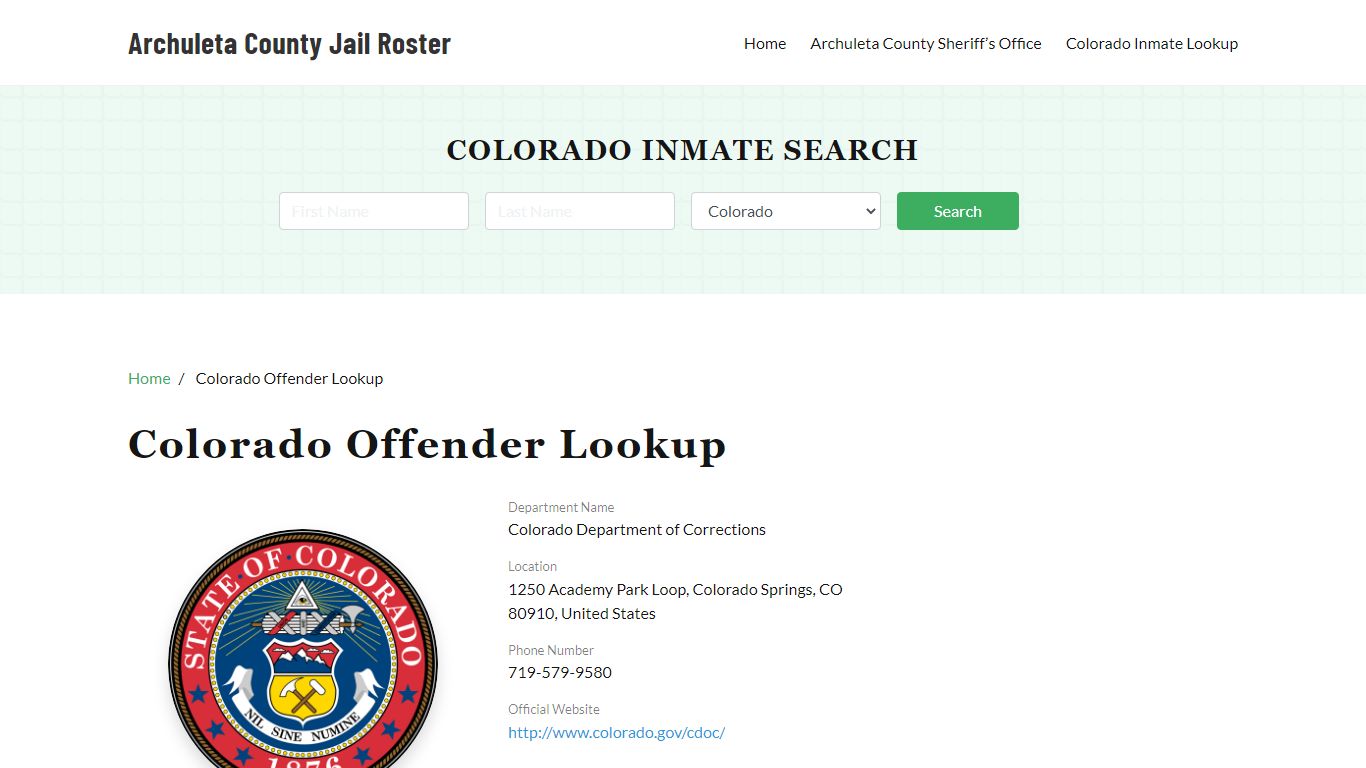 Colorado Inmate Search, Jail Rosters - Archuleta County Jail