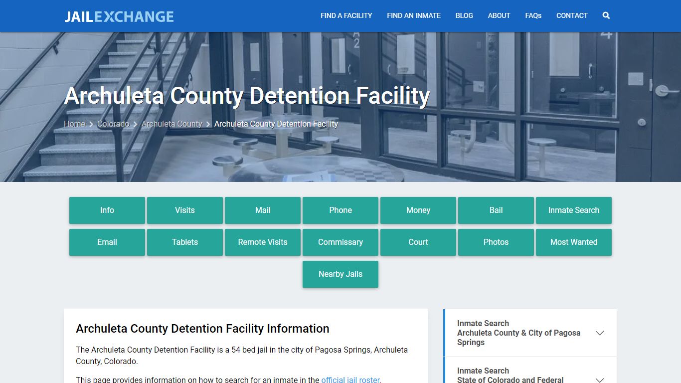 Archuleta County Detention Facility, CO Inmate Search, Information