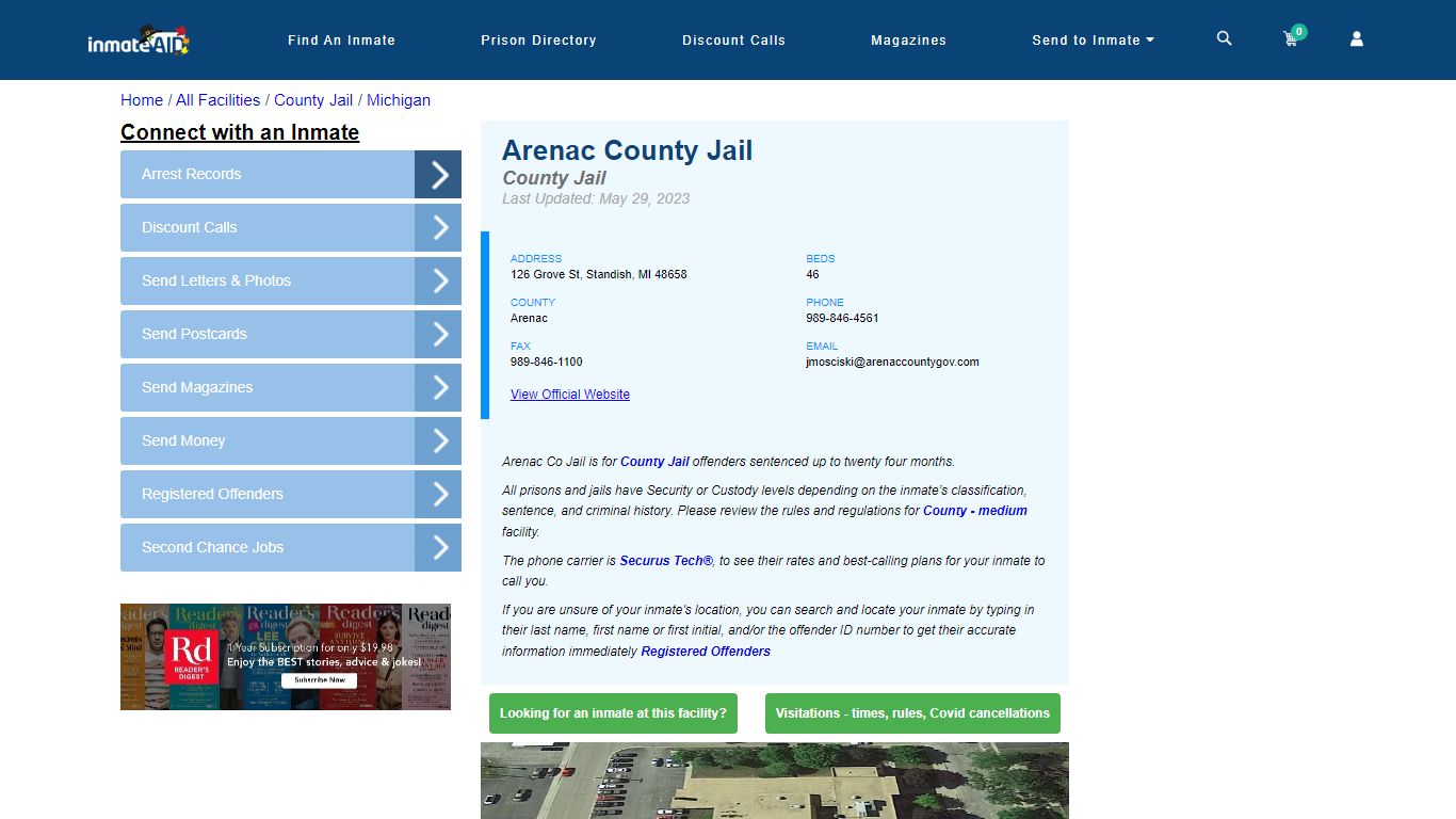 Arenac County Jail - Inmate Locator - Standish, MI