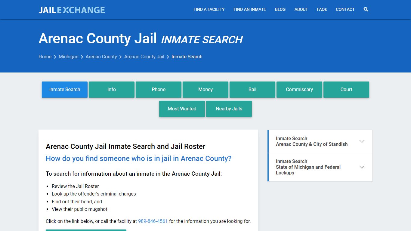 Inmate Search: Roster & Mugshots - Arenac County Jail, MI
