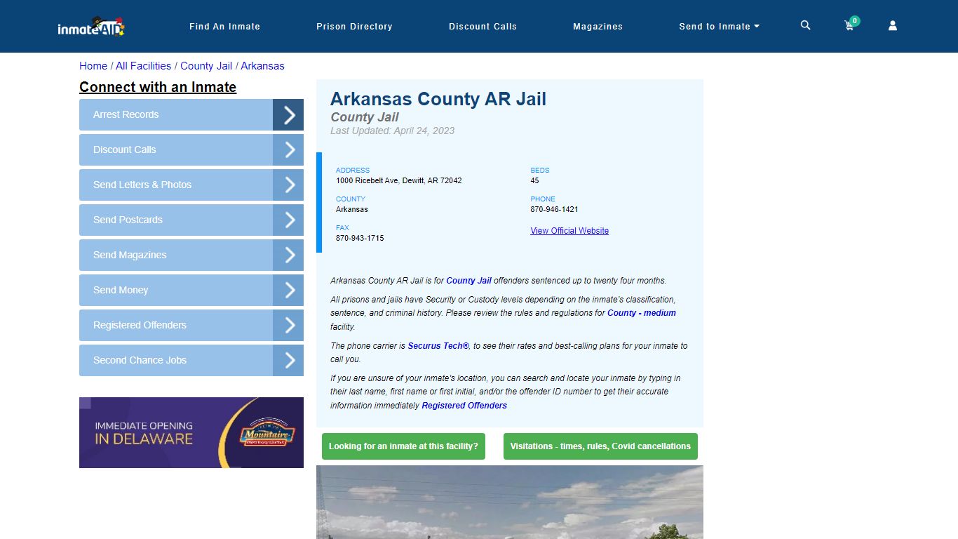 Arkansas County AR Jail - Inmate Locator - Dewitt, AR