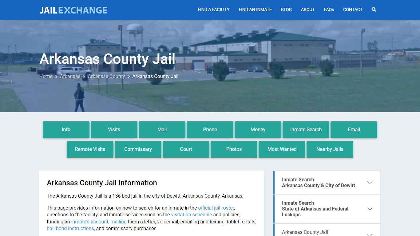 Arkansas County Jail, AR Inmate Search, Information