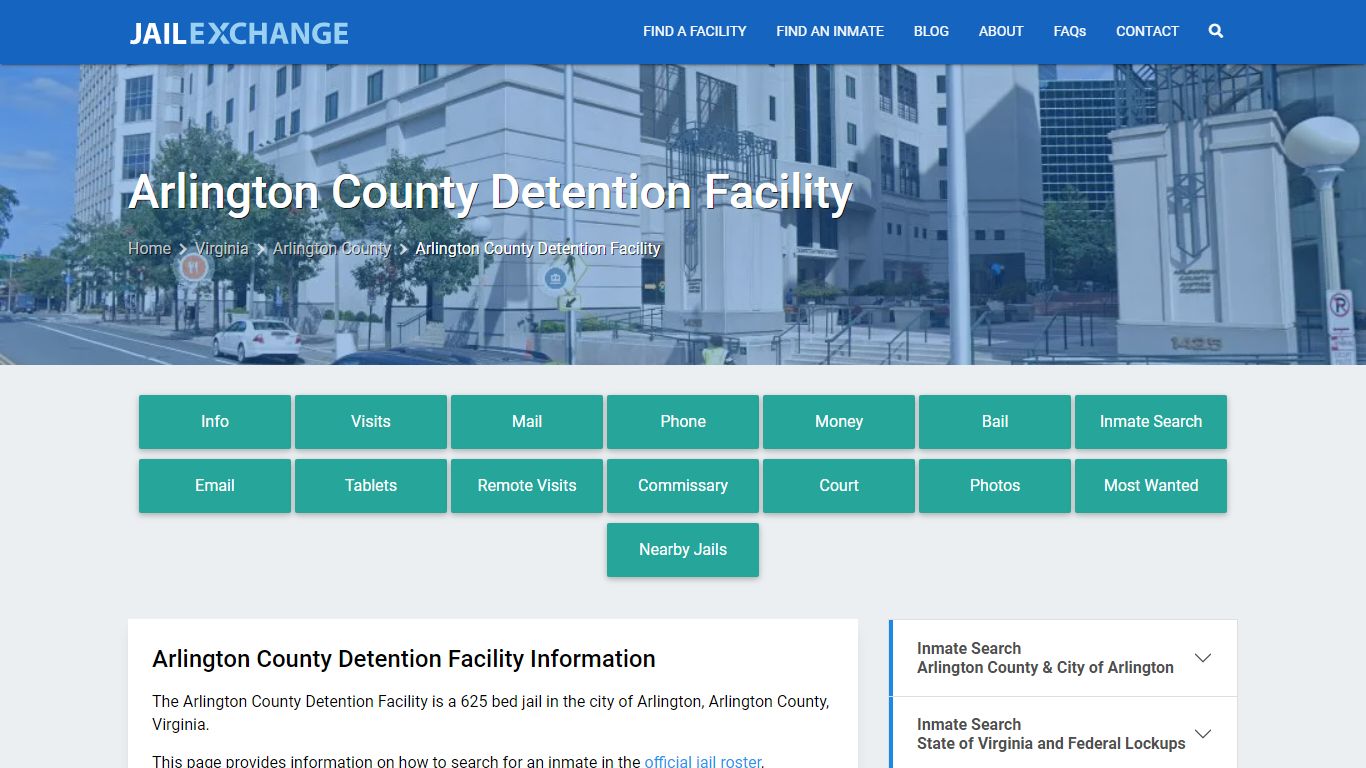 Arlington County Detention Facility, VA Inmate Search, Information