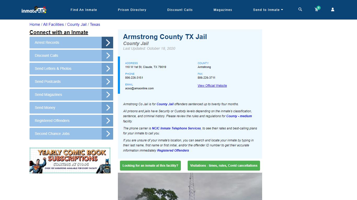 Armstrong County TX Jail - Inmate Locator - Claude, TX